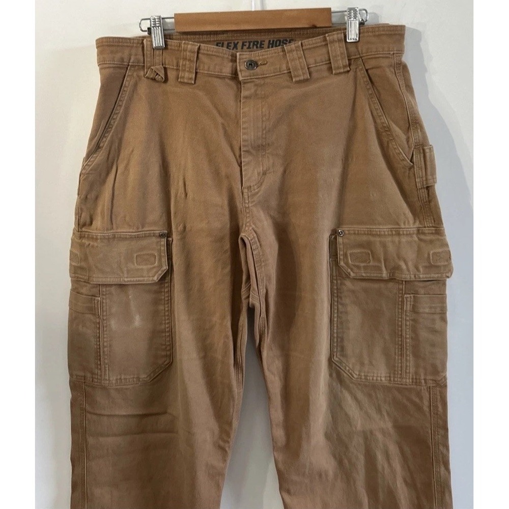 Mens Duluth Trading Canvas Cargo Pants Relaxed Fit Sz 37 37x35